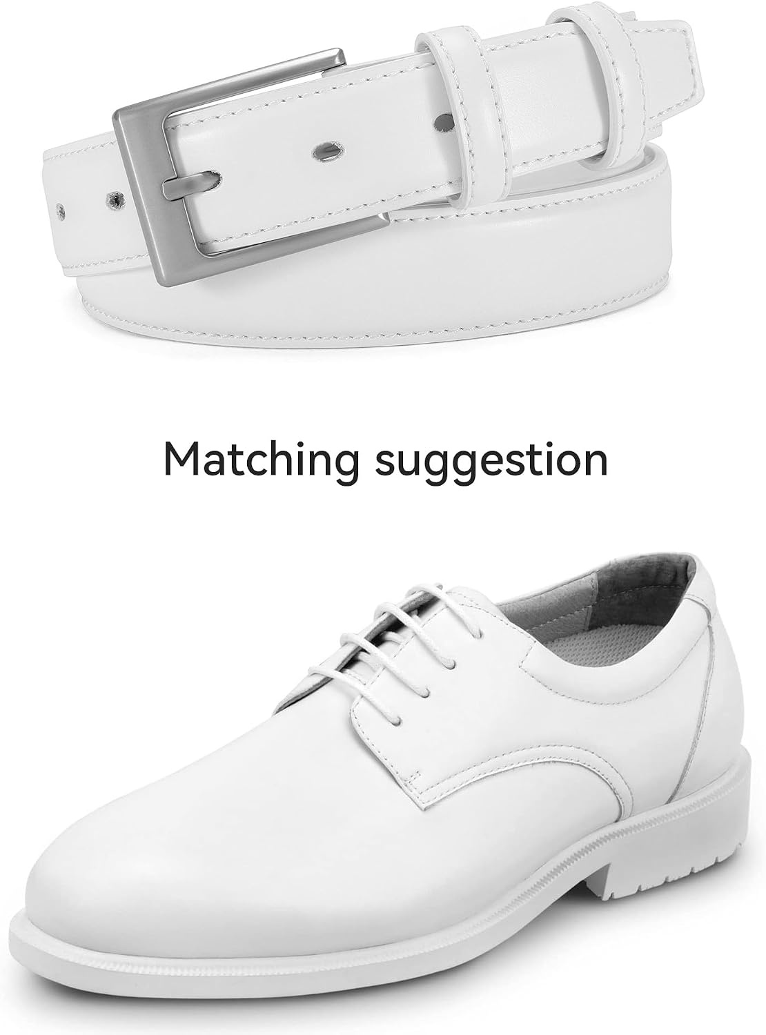 image:imageCHAOREN Mens Belts Leather Gift for Men Ideal Match for Mens Dress ShoesClassic White Width 29mm