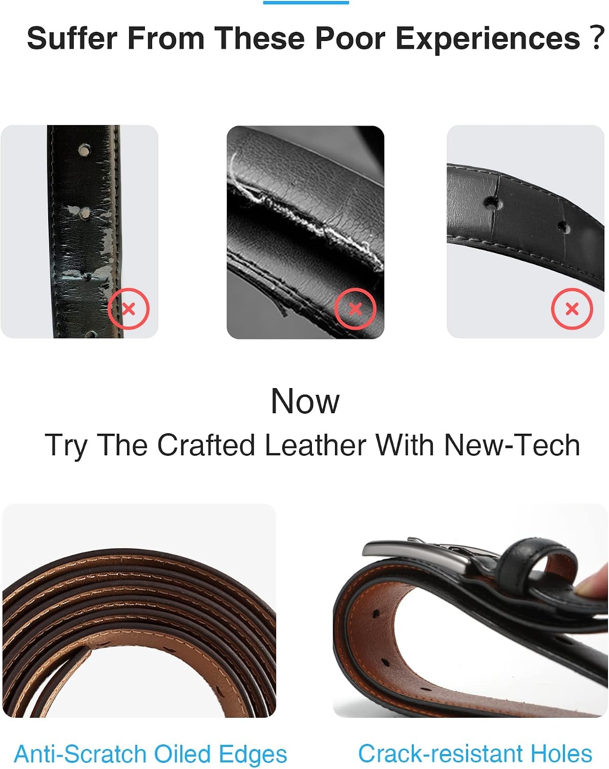 image:imageCHAOREN Mens Belts Leather Gift for Men Ideal Match for Mens Dress ShoesClassic White Width 29mm
