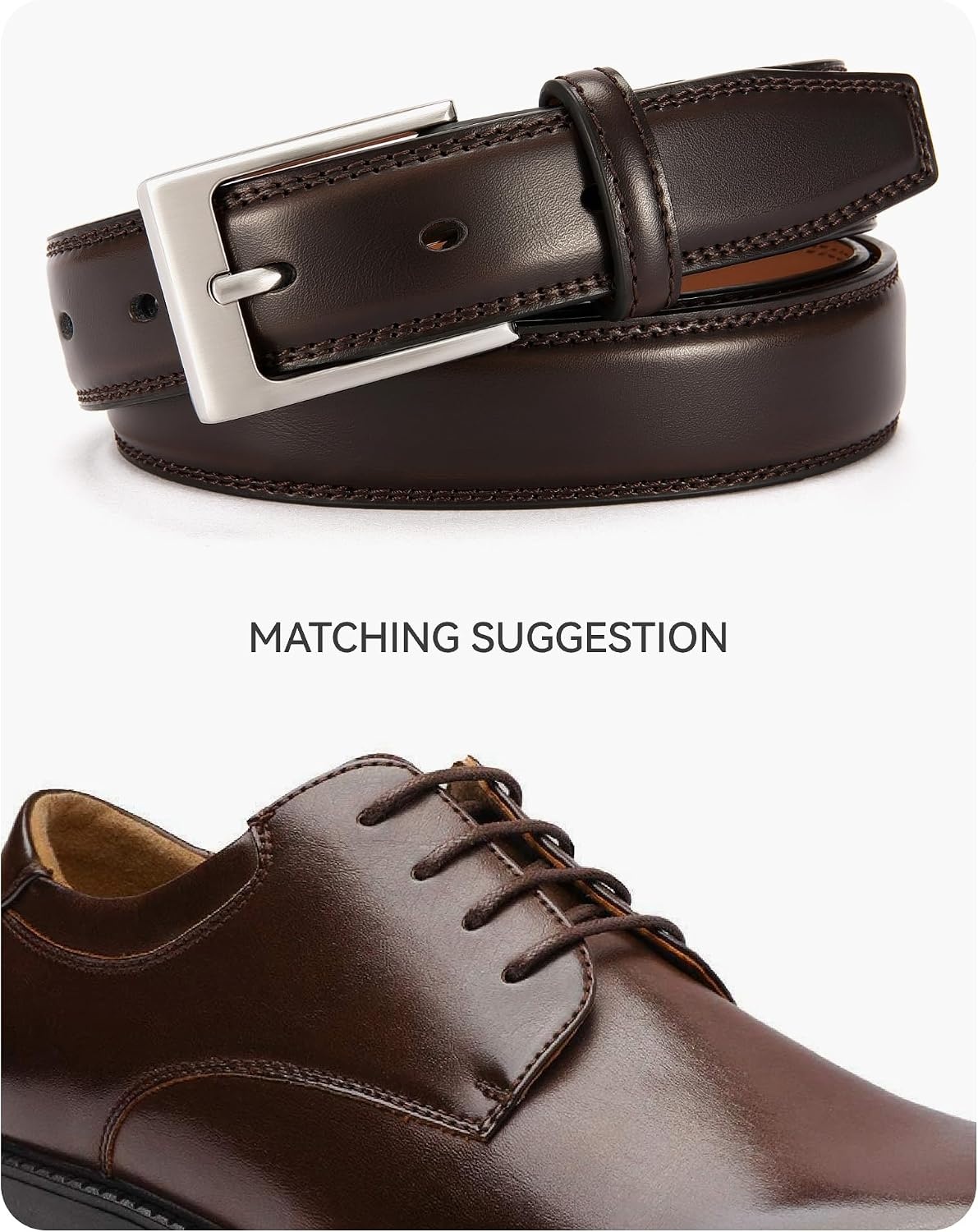 image:imageCHAOREN Mens Belts Leather Gift for Men Ideal Match for Mens Dress ShoesMahogany Width 29mm