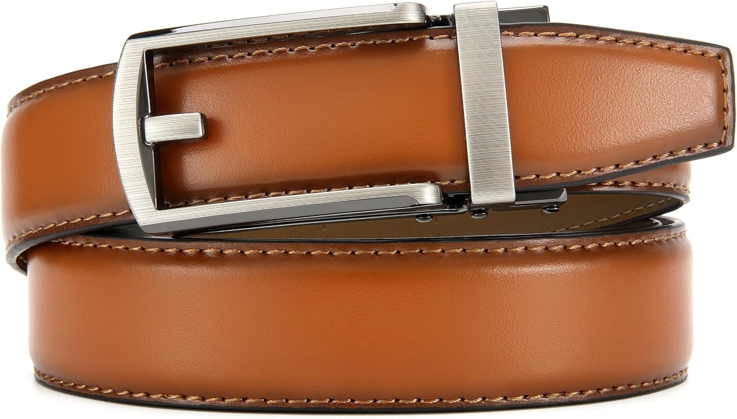 image:imageCHAOREN Mens Dress Belt 1 14 Leather Ratchet Belt Comfort ClickBrown