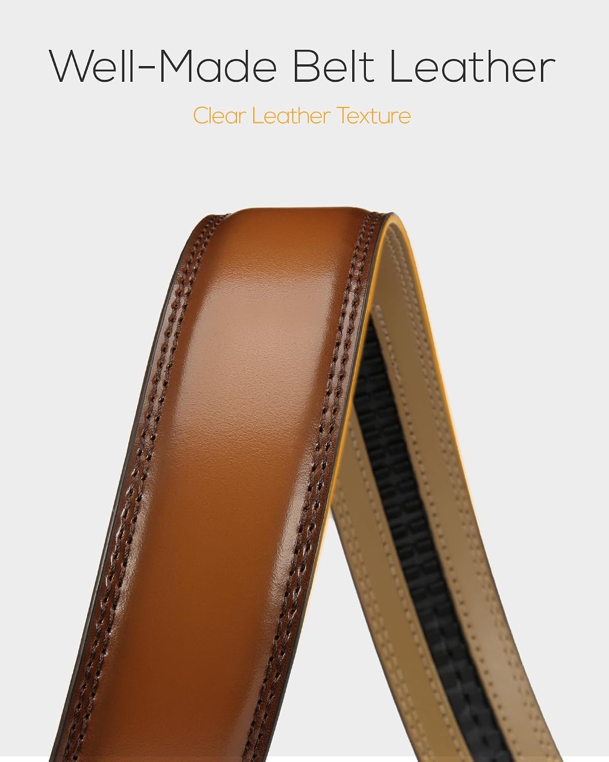 image:imageCHAOREN Mens Dress Belt 1 14 Leather Ratchet Belt Comfort ClickBrown