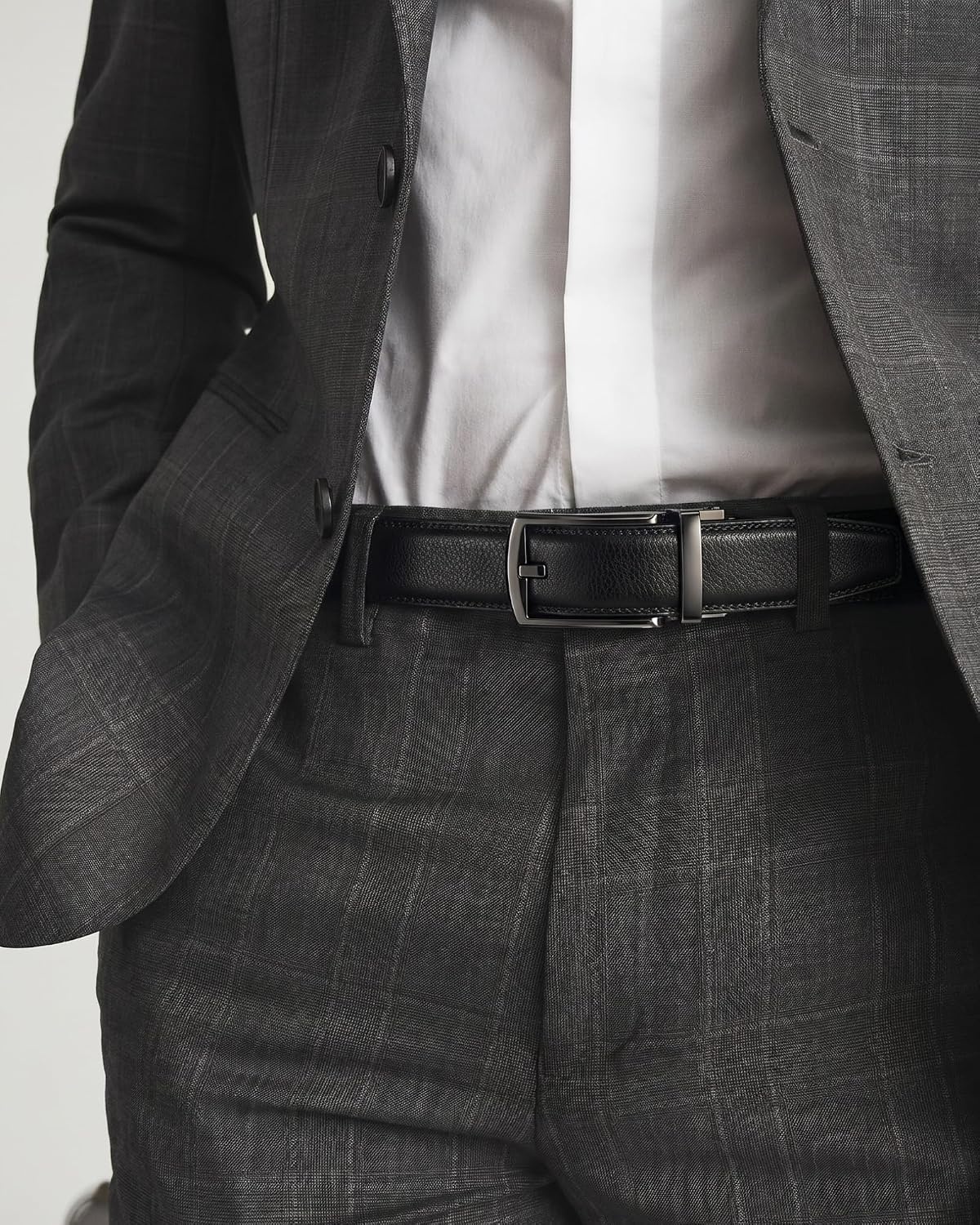 image:imageCHAOREN Mens Dress Belt 1 14 Leather Ratchet Belt Comfort ClickGun