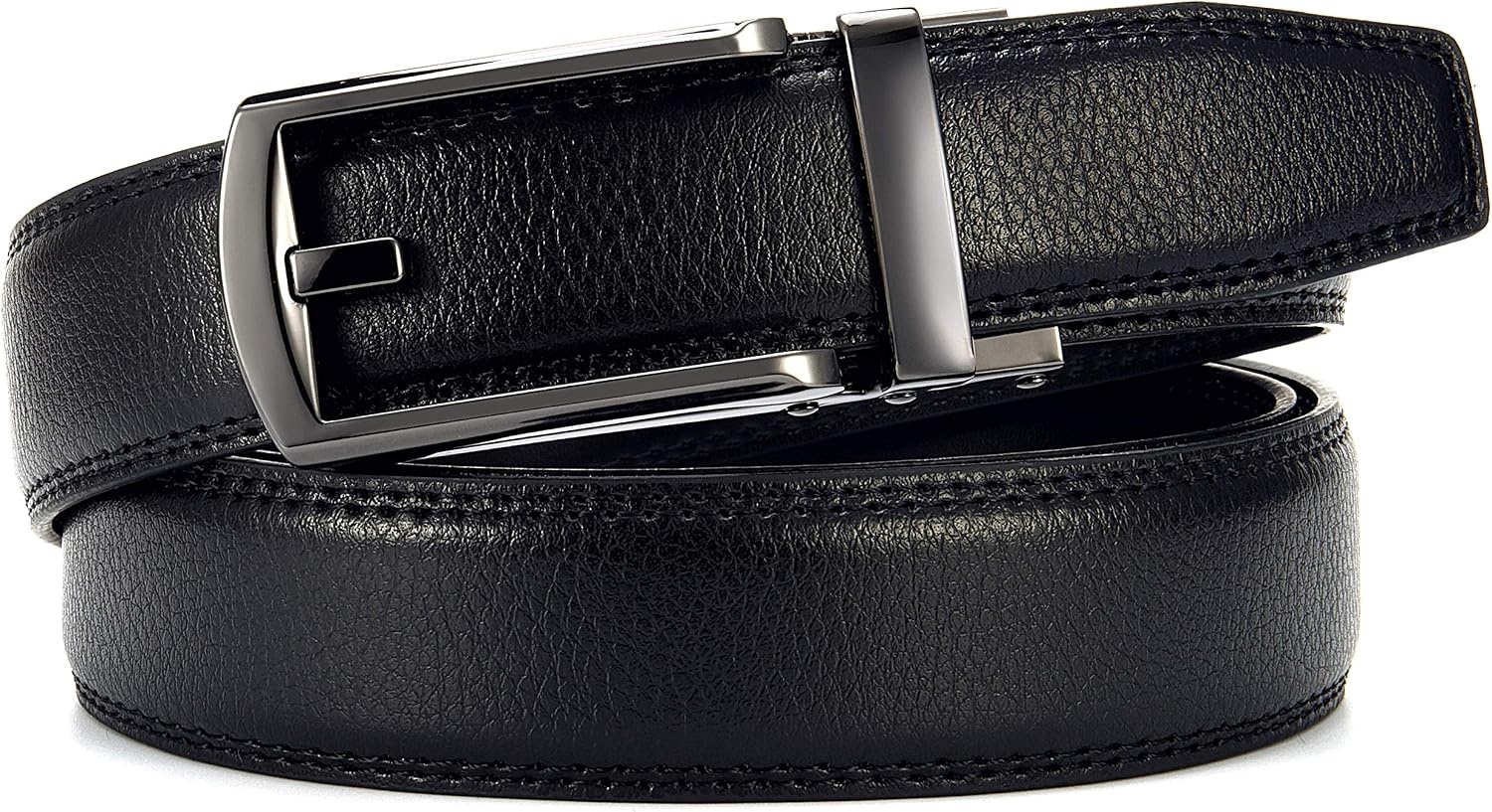 image:imageCHAOREN Mens Dress Belt 1 14 Leather Ratchet Belt Comfort ClickGun