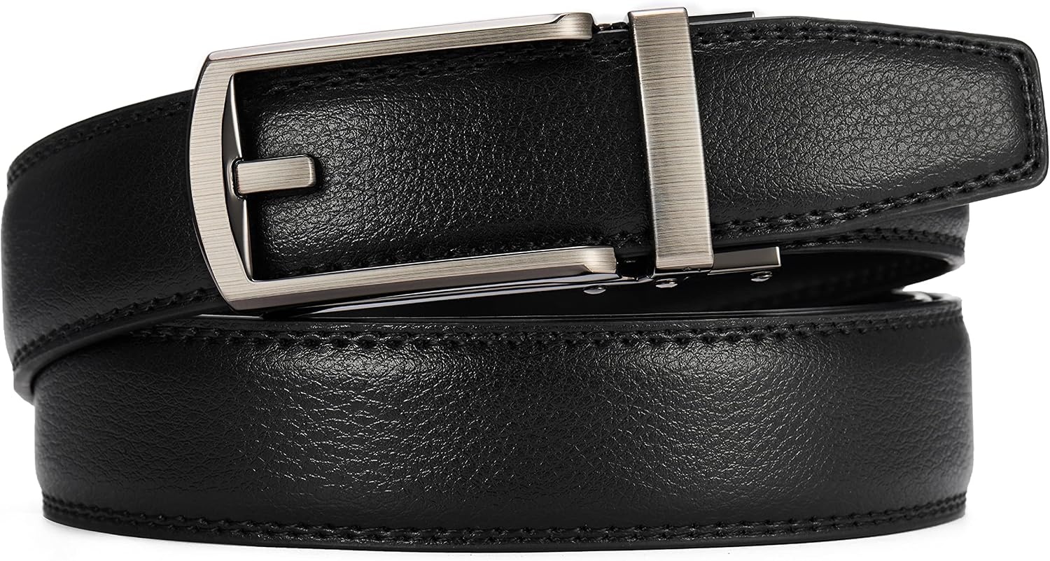 image:imageCHAOREN Mens Dress Belt 1 14 Leather Ratchet Belt Comfort ClickLaser