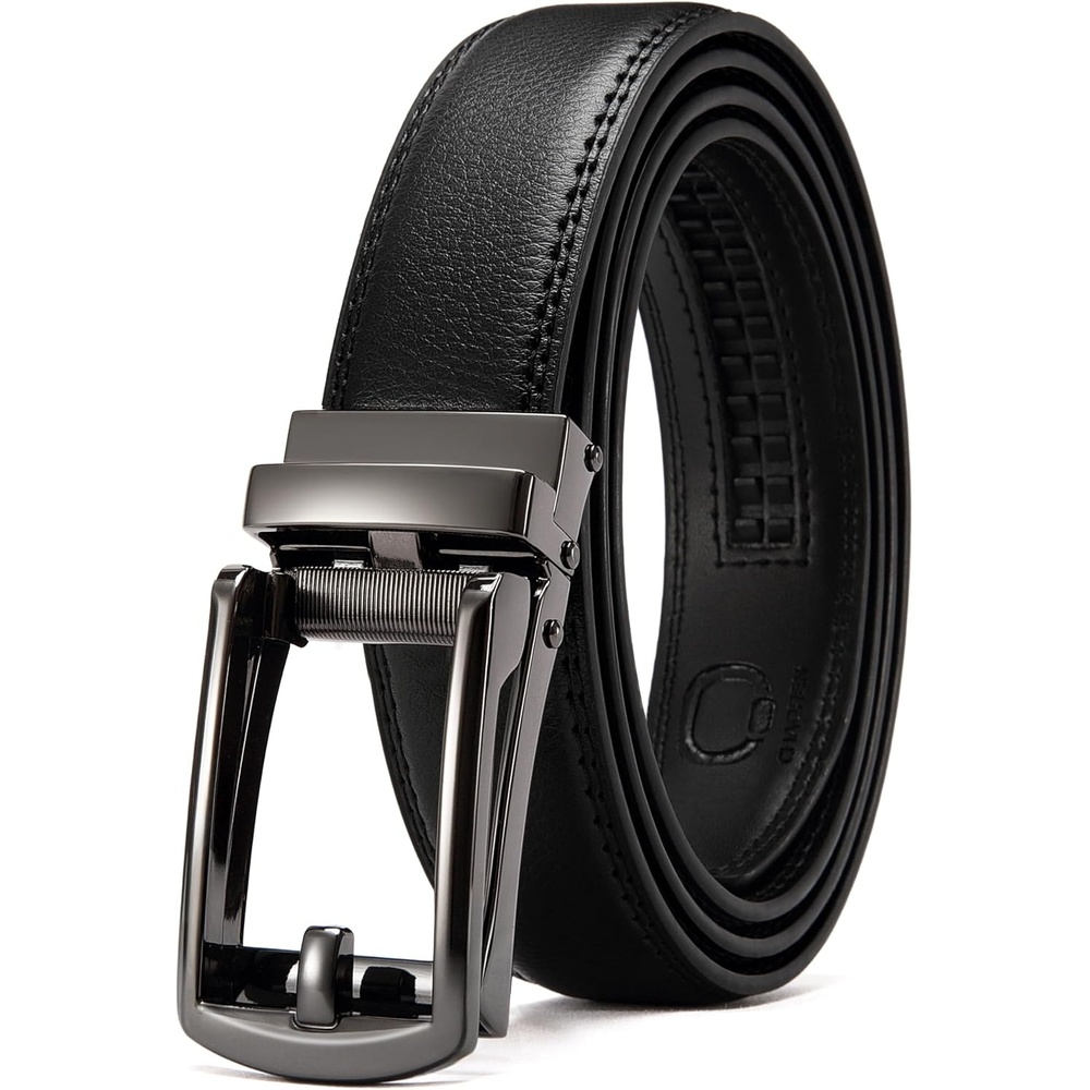 image:imageCHAOREN Mens Dress Belt 1 14 Leather Ratchet Belt Comfort ClickGun