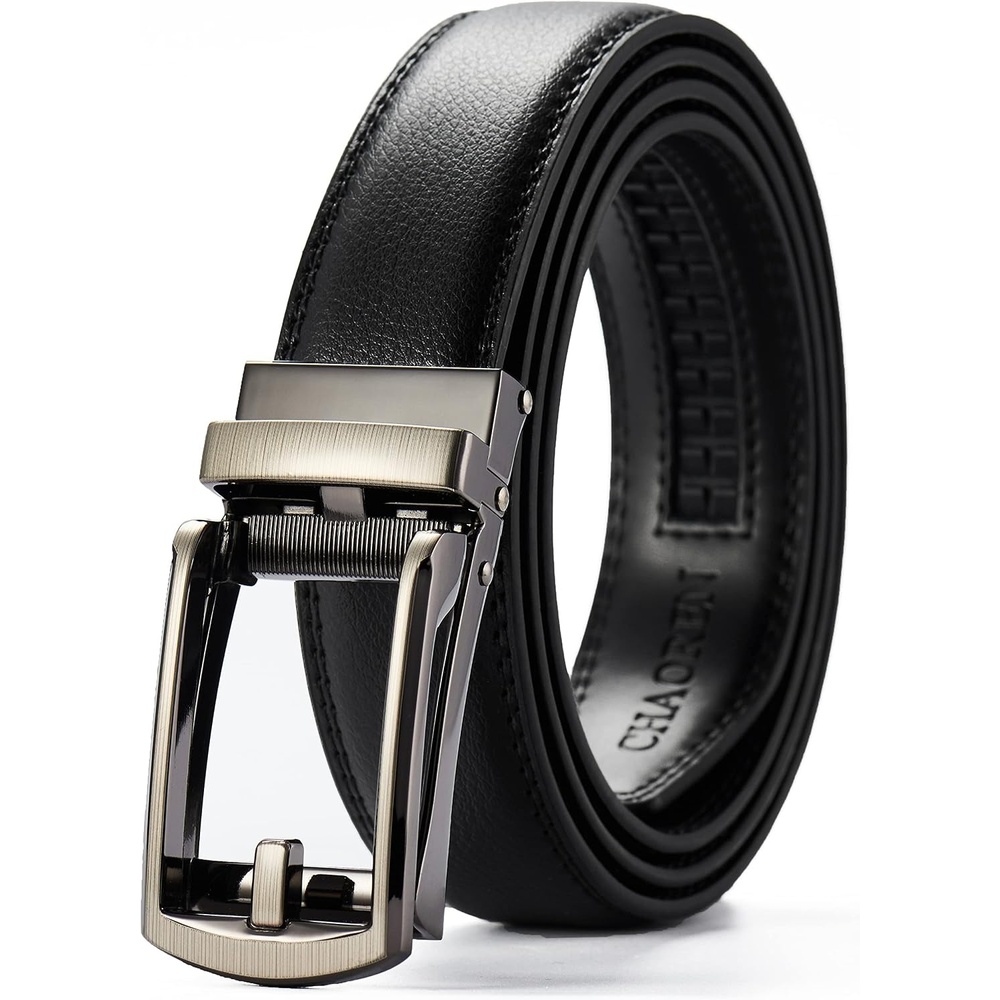 image:imageCHAOREN Mens Dress Belt 1 14 Leather Ratchet Belt Comfort ClickLaser