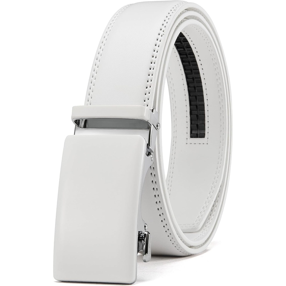 image:imageCHAOREN Mens Leather Ratchet Belt 1 38 for Dress PantsCrisp White