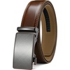 image:imageCHAOREN Mens Leather Ratchet Belt  1 38 for Dress PantsBrown