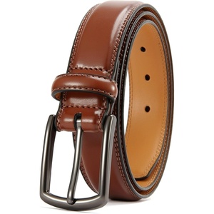 CHAOREN Mens Belts Leather Gift for Men – Ideal Match for Mens Dress Shoes(Brown / Width 32mm)
