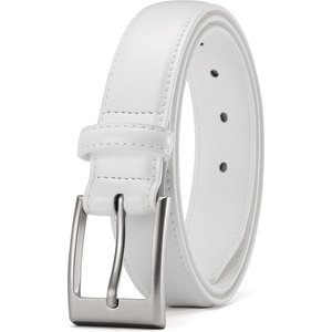 CHAOREN Mens Belts Leather Gift for Men – Ideal Match for Mens Dress Shoes(Classic White / Width 29mm)