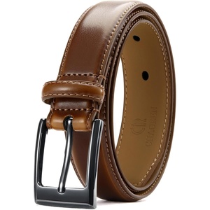 CHAOREN Mens Belts Leather Gift for Men – Ideal Match for Mens Dress Shoes(Cognac / Width 29mm)