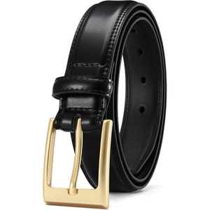 CHAOREN Mens Belts Leather Gift for Men – Ideal Match for Mens Dress Shoes(Gold Black / Width 29mm)
