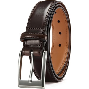 CHAOREN Mens Belts Leather Gift for Men – Ideal Match for Mens Dress Shoes(Mahogany / Width 29mm)