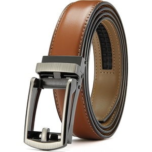 CHAOREN Mens Dress Belt – 1 1/4″ Leather Ratchet Belt Comfort Click(Brown)