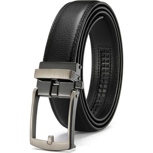 CHAOREN Mens Dress Belt – 1 1/4″ Leather Ratchet Belt Comfort Click(Charcoal)