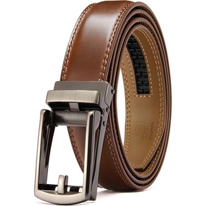CHAOREN Mens Dress Belt – 1 1/4″ Leather Ratchet Belt Comfort Click(Cognac)