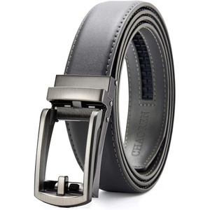 CHAOREN Mens Dress Belt – 1 1/4″ Leather Ratchet Belt Comfort Click(Grey)