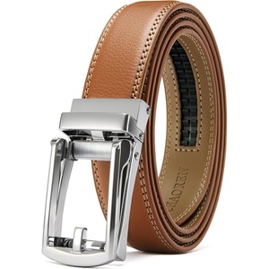 CHAOREN Mens Dress Belt – 1 1/4″ Leather Ratchet Belt Comfort Click(Light Brown)