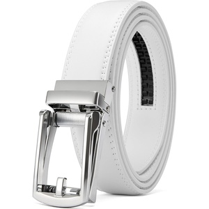 CHAOREN Mens Dress Belt – 1 1/4″ Leather Ratchet Belt Comfort Click(White)