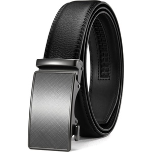CHAOREN Mens Leather Ratchet Belt – 1 3/8″ for Dress Pants(Black Charcoal)