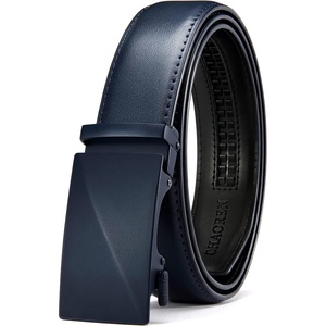 CHAOREN Mens Leather Ratchet Belt – 1 3/8″ for Dress Pants(Blue)