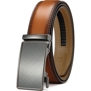 CHAOREN Mens Leather Ratchet Belt – 1 3/8″ for Dress Pants(Brown Tan)