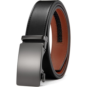 CHAOREN Mens Leather Ratchet Belt – 1 3/8″ for Dress Pants(Classic Gun Black)