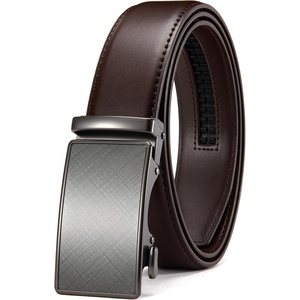 CHAOREN Mens Leather Ratchet Belt – 1 3/8″ for Dress Pants(Dark Brown)