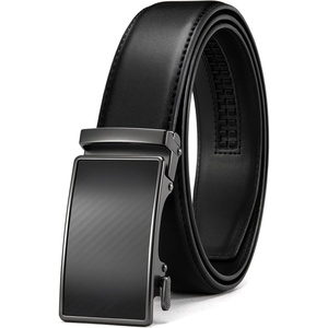 CHAOREN Mens Leather Ratchet Belt – 1 3/8″ for Dress Pants(Weaven Texture Black)
