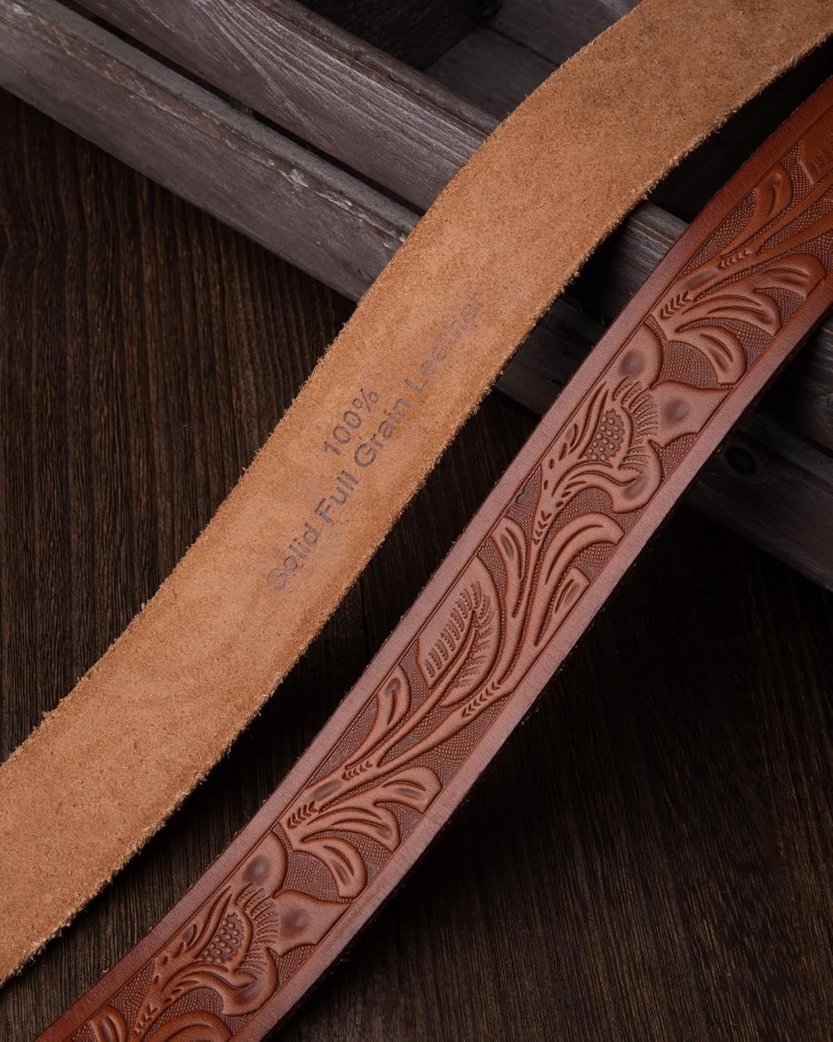 image:imageCHAOREN Western Belts for Men without Buckle 15 Full Grain Leather Strap