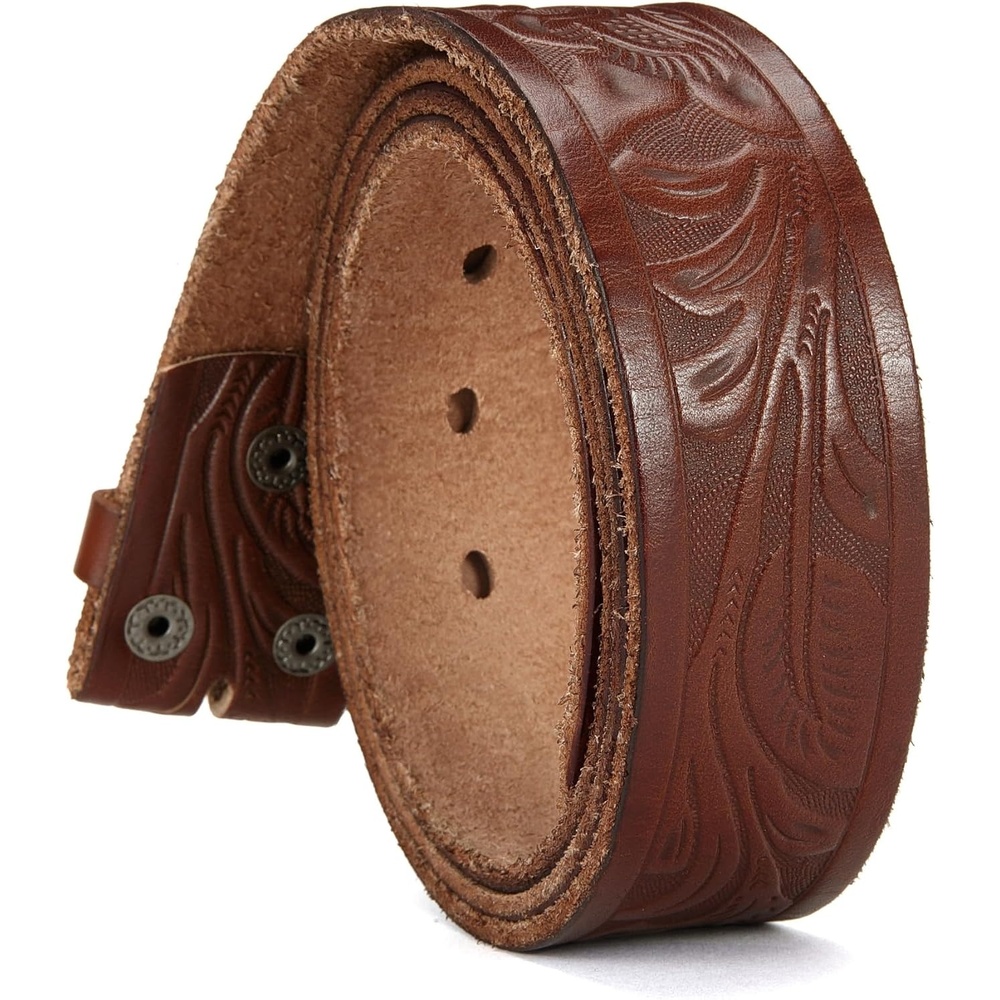 image:imageCHAOREN Western Belts for Men without Buckle 15 Full Grain Leather Strap