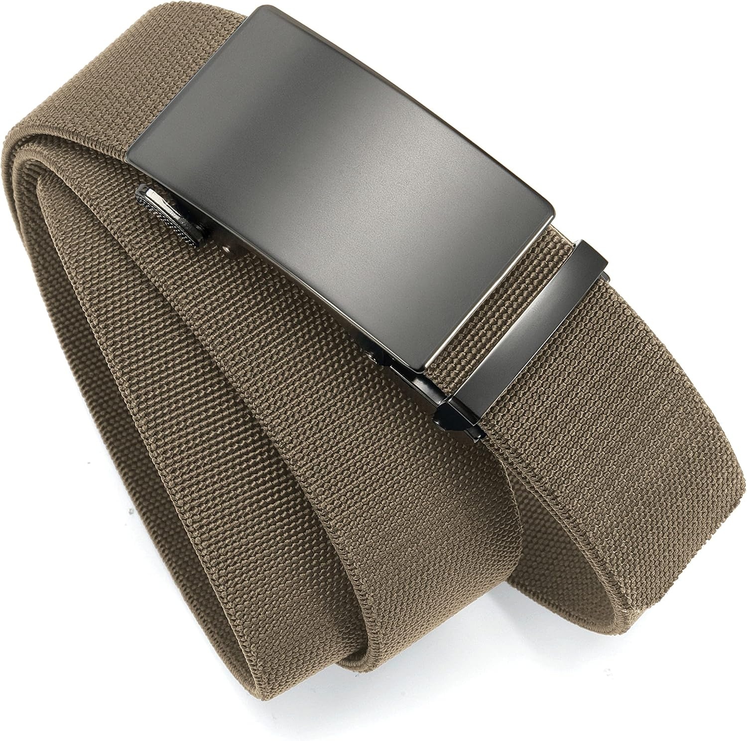 image:imageCHAOREN Mens Belt Stretchable Elastic Golf Nylon Web Adjustable BeltHmatted GunLatte