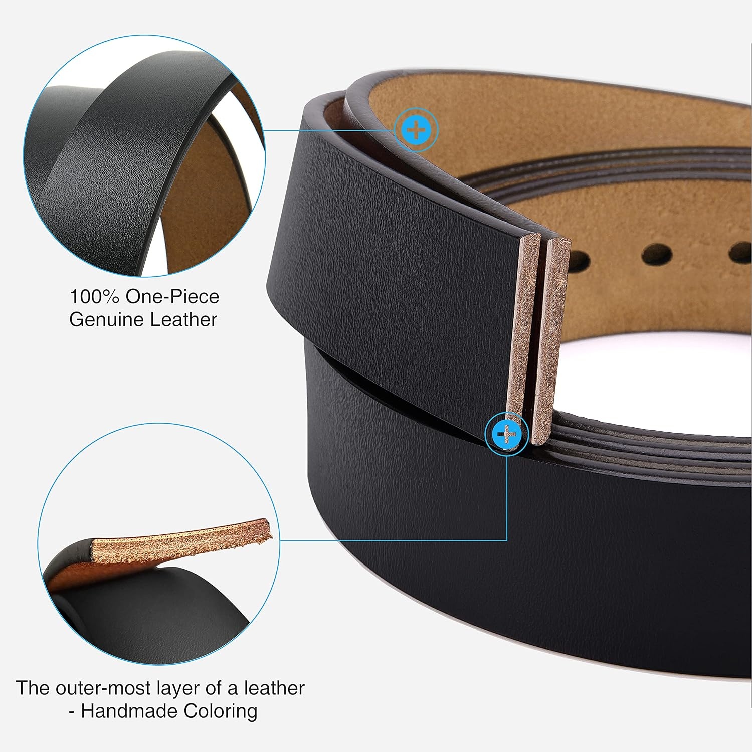 image:imageCHAOREN Mens Belts Leather 35mm Genuine Leather Belt for Jeans Men Gift for Casual Dress