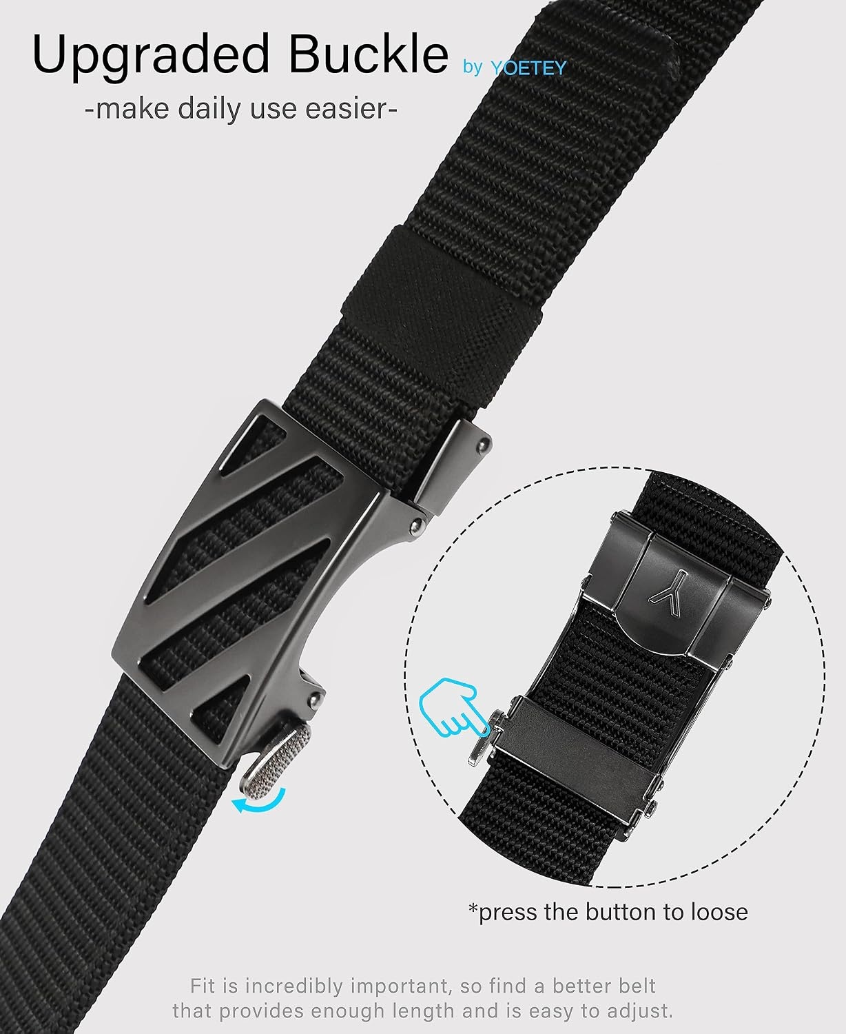 image:imageYOETEY Ratchet Tactical Belt for Men 15 Military Nylon Web BeltsClassic Buckle Brown