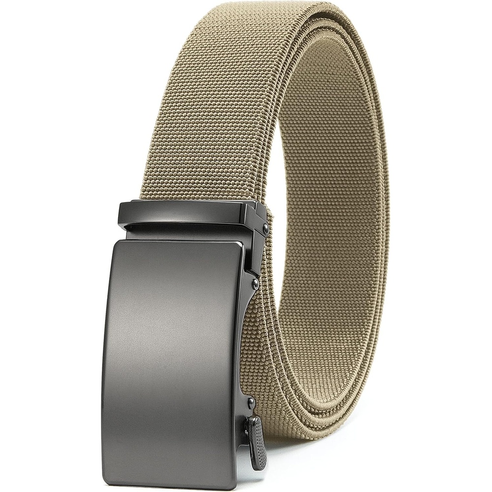 image:imageCHAOREN Mens Belt Stretchable Elastic Golf Nylon Web Adjustable BeltGbeige