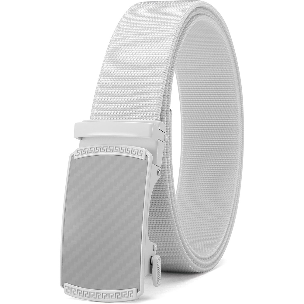 image:imageCHAOREN Mens Belt Stretchable Elastic Golf Nylon Web Adjustable BeltWhite