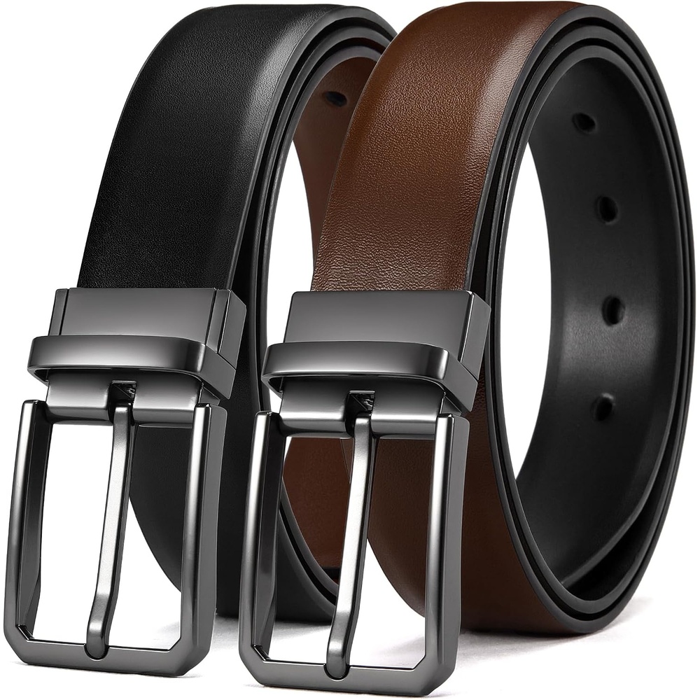 image:imageCHAOREN Reversible Belt Men 1 Piece  125 Leather Dress BeltClassic BrownBlack 35mm
