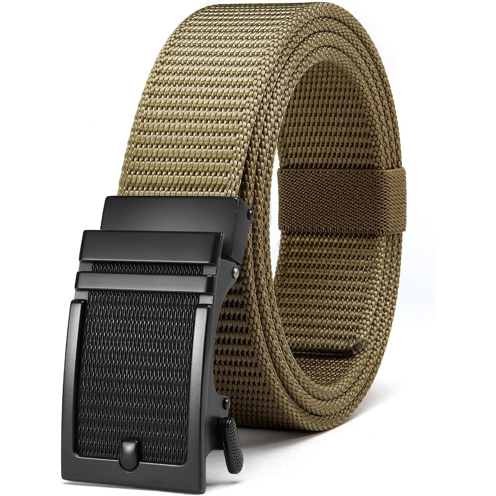 image:imageYOETEY Ratchet Tactical Belt for Men  15 Military Nylon Web BeltsClassic Buckle  Brown