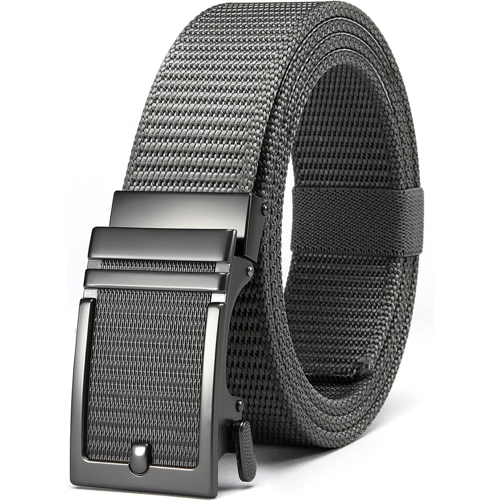 image:imageYOETEY Ratchet Tactical Belt for Men  15 Military Nylon Web BeltsClassic Buckle  Grey