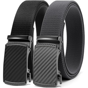 CHAOREN Mens Belt Stretchable – Elastic Golf Nylon Web Adjustable Belt(2pcs-carbon Fiber Imperial – Black & Grey)