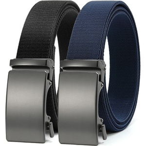 CHAOREN Mens Belt Stretchable – Elastic Golf Nylon Web Adjustable Belt(2pcs-matted Gun – Black & Navy)