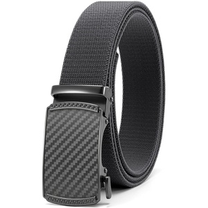 CHAOREN Mens Belt Stretchable – Elastic Golf Nylon Web Adjustable Belt(C-carbon Fiber Imperial/Grey)