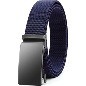 CHAOREN Mens Belt Stretchable – Elastic Golf Nylon Web Adjustable Belt(E-matted Gun/Blue)