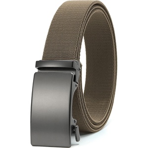 CHAOREN Mens Belt Stretchable – Elastic Golf Nylon Web Adjustable Belt(H-matted Gun/Latte)