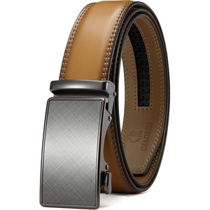 CHAOREN Mens Leather Ratchet Belt – 1 3/8″ for Dress Pants(Light Brown Tan)