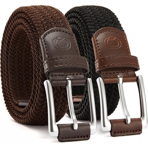 CHAOREN Stretch Belts for Men 2 Pack – Elastic Belt for Golf & Casual Wear(Black & Deep Brown)