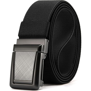 CHAOREN Tactical Belt Men – 1.5″ Stretch Work Belt with Zinc Alloy Buckle(Black / Gunmetal Crosshatch)