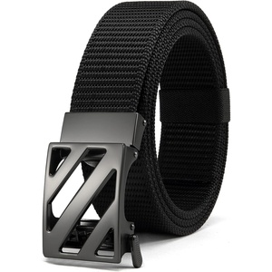 YOETEY Ratchet Tactical Belt for Men – 1.5″ Military Nylon Web Belts(Hollow Bright – Black)