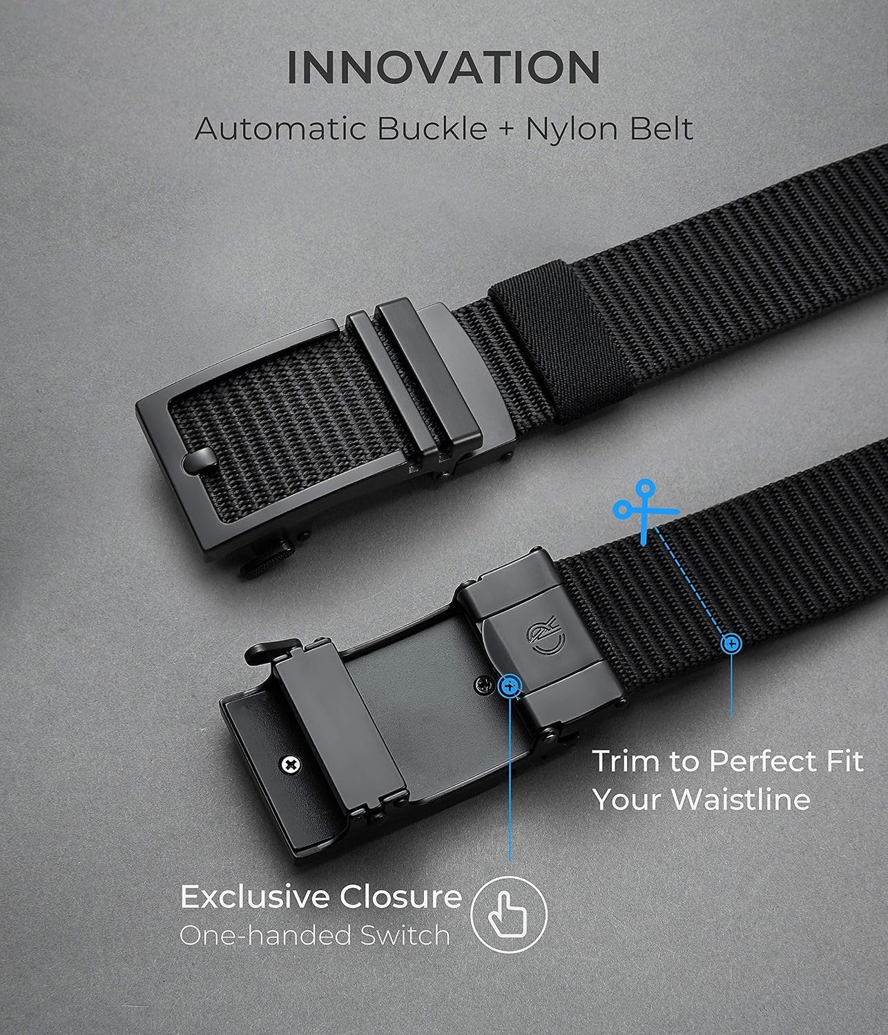 image:imageCHAOREN Ratchet Belts for Men Nylon Web Golf Belt with Automatic BuckleClassic Coyote 35mm