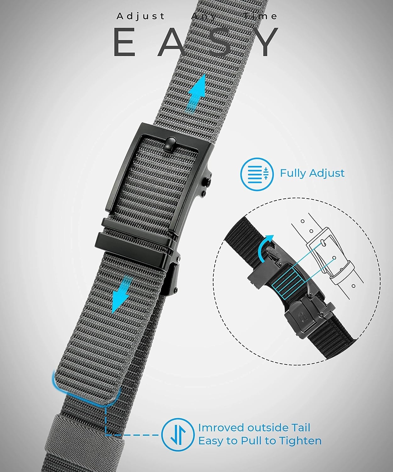 image:imageCHAOREN Ratchet Belts for Men Nylon Web Golf Belt with Automatic BuckleClassic Coyote 35mm